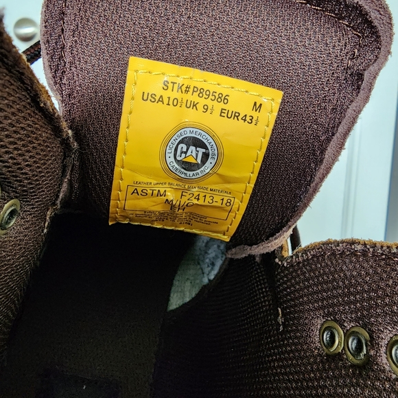 Catepillar Mens Work Boots Brown Steel Toe - Picture 8 of 9